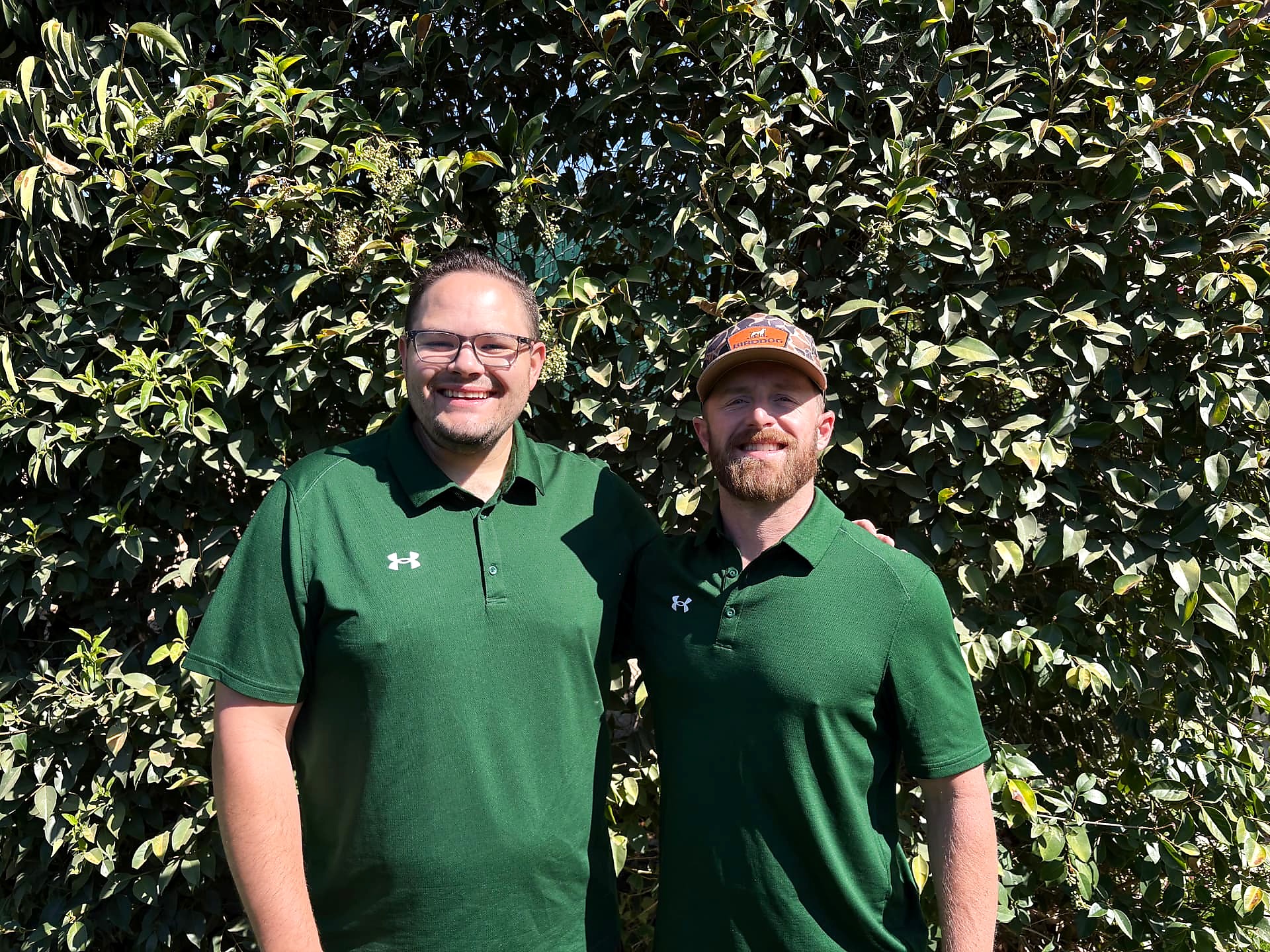 Austin and Dustin, the owners of Breeze Turf, standing together in Hanford, CA
